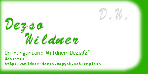 dezso wildner business card